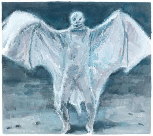 Wing suit - Oil on paper