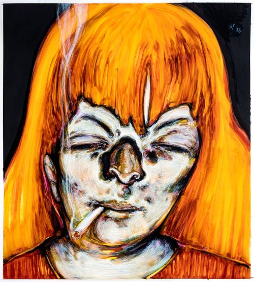 Rita II - Acrylic paint and markers on translucent polyester paper